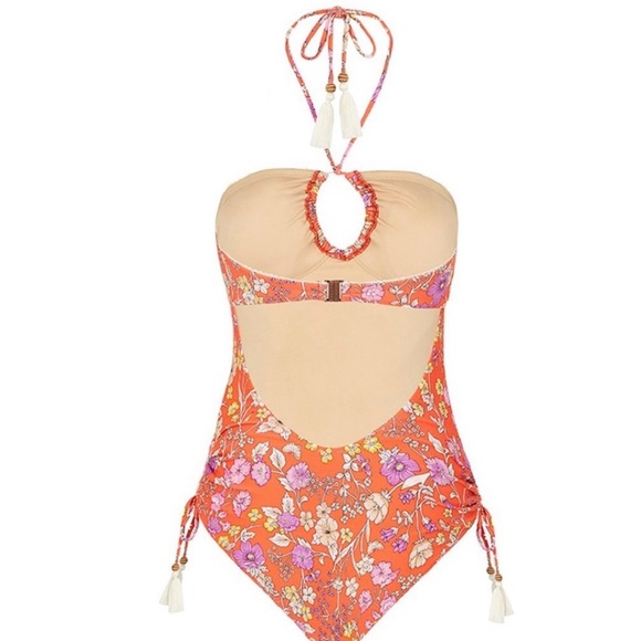 Spell Floral Orange One Piece Swimsuit - Picture 2 of 14